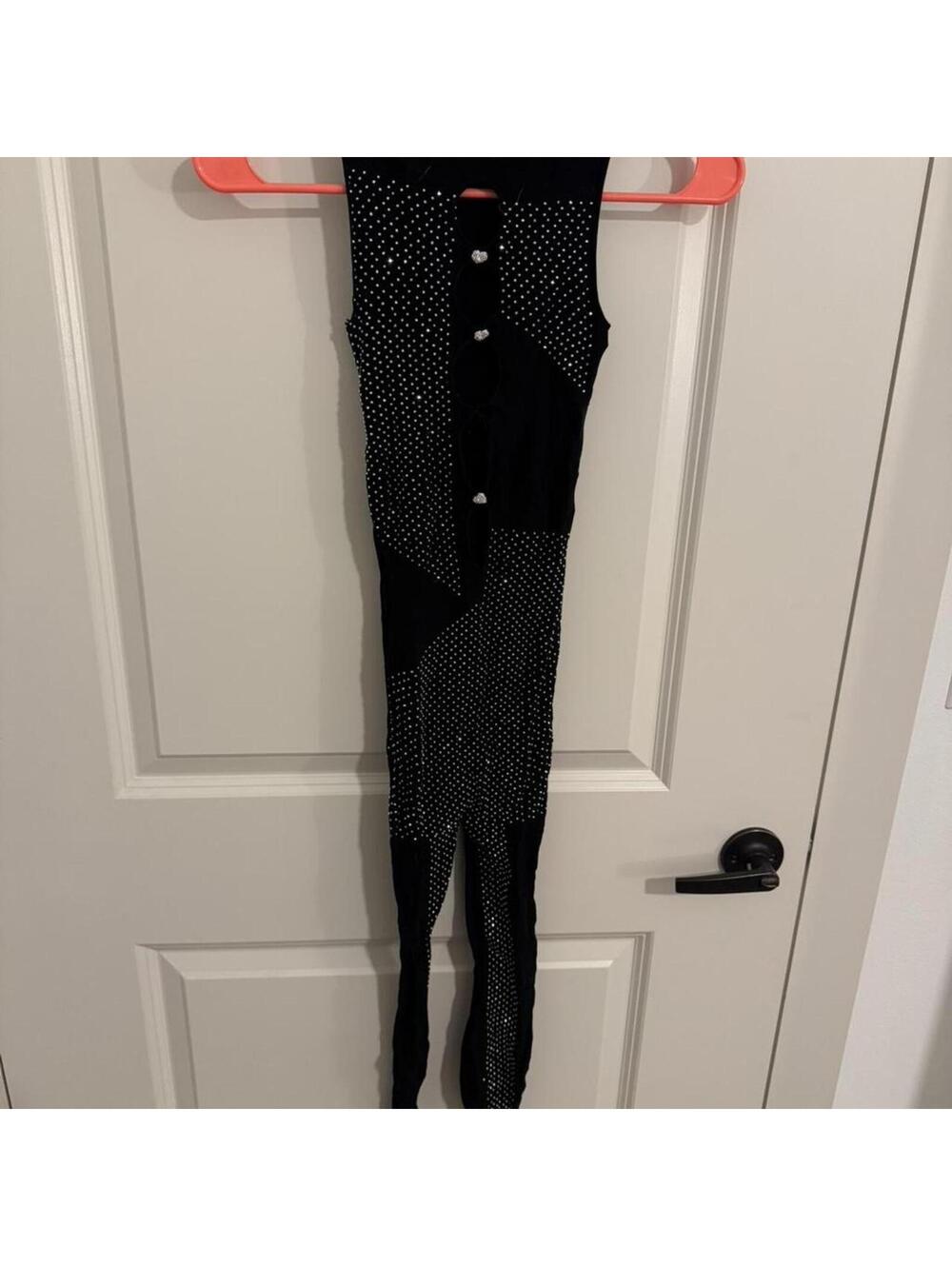 Fashion Nova Women's Black and Navy Jumpsuit